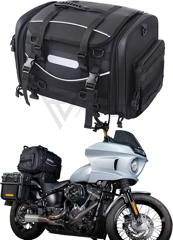 Expandable Motorcycle Tail Bag 40-60L(10-15 Gallon) Travel Luggage