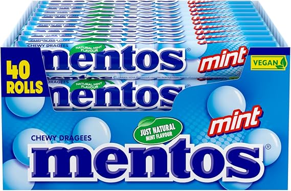 Mentos Mint Chewy Dragees 38 g (Pack of 40)