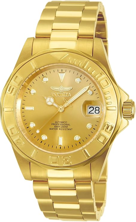 Invicta Men's 13929 Pro Diver Automatic Gold Dial 18k Gold Ion-Plated Stainless Steel Watch