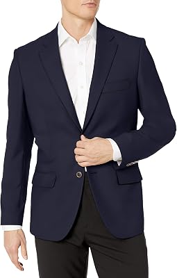 Amazon Essentials Mens Long-Sleeve Classic-Fit Button-Front Stretch Blazer