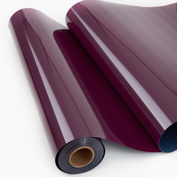 Maroon Heat Transfer Vinyl Rolls 12" x 20ft Iron on Vinyl for DIY Design for All Cutter and Heat Press Machine