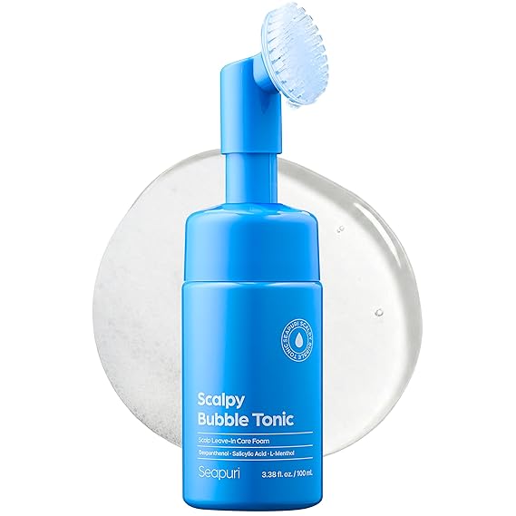 Seapuri Scalpy Bubble Tonic for Dry & Itchy Scalp Treatment | Hair Growth & Thickening | for both Men & Women | Combats Hair Loss & Thinning | Salicylic Acid, Menthol, Dexpanthenol