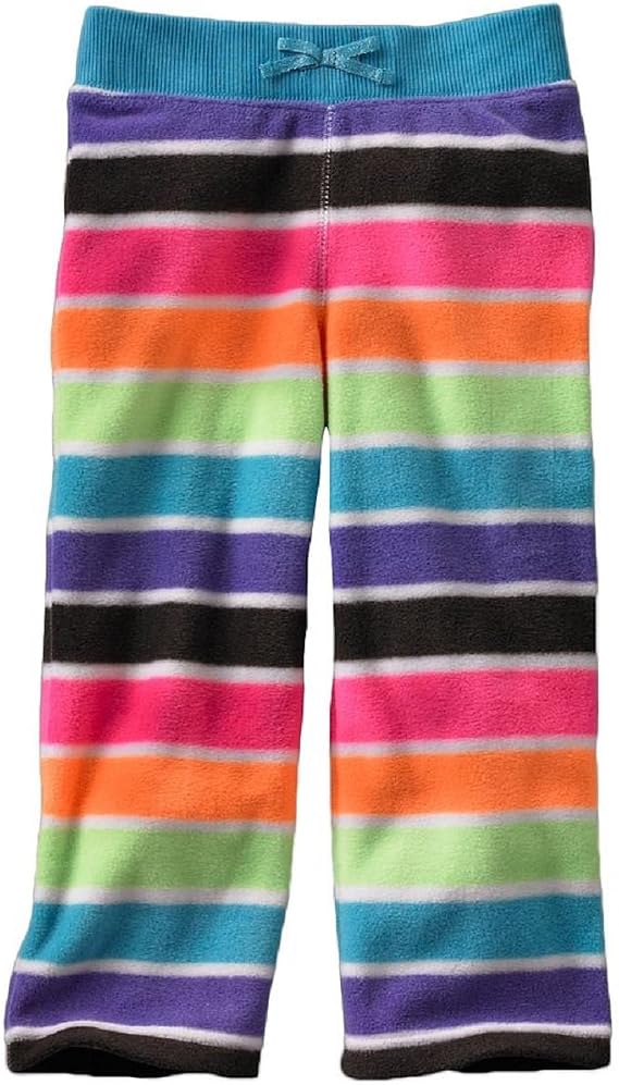 Jumping Beans Baby Girls' Printed Striped Microfleece Pants (6 Months) Multi