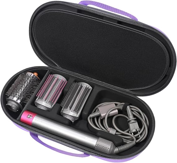 RLSOCO Carrying Case for Dyson Airwrap i.d./Airwrap Co-anda2x Multi-Styler and Dryer - Fits 4pcs Long Barrels or Short Barrels - Violet (Case Only,Hair Styler is not Included)