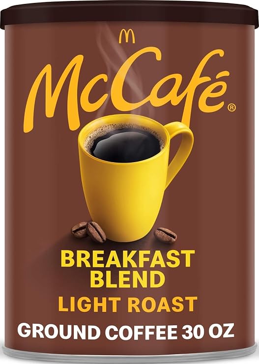 McCafe Breakfast Blend, Light Roast Ground Coffee, 30 oz Canister