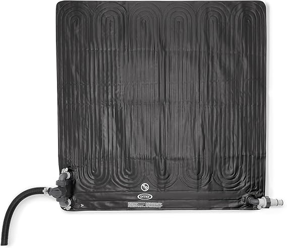 Intex 28685E 47 Inch x 47 Inch Solar Pool Water Heater Mat for 8,000 Gallon Above Ground Swimming Pool with Hose Attachment and Adaptors, Black