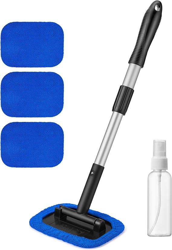 AstroAI Windshield Cleaner Extendable 180 Rotating Handle, Blue