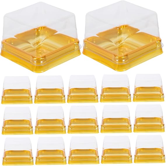150 Pcs Gold Base Mini Cake Box for Mooncake Wrapping Plastic