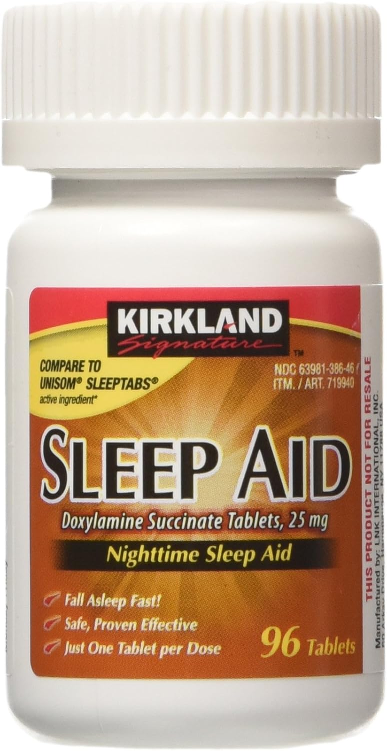 KIRKLAND SIGNATURE Sleep Aid Doxylamine Succinate 25 Mg X Tabs 53201812 No Flavor 96 Count, Packaging May Vary