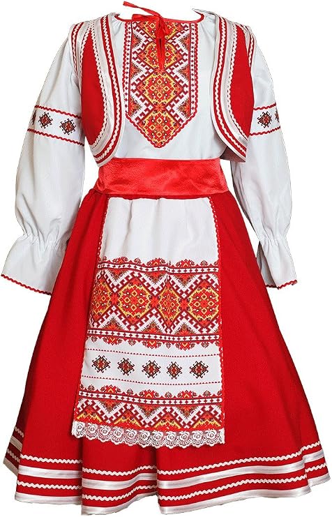 Slavic costume women Belarus dress folk dance wear