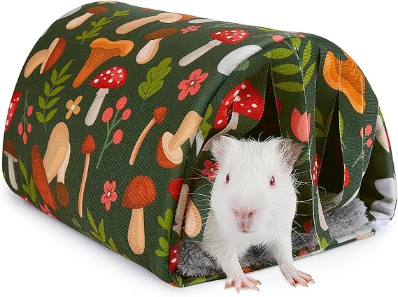 Guinea Pig Hideout Bed, Soft Washable Tunnel for Small Pets | Guinea Pig Tunnel with Curtains, Washable Bed for Hamsters and Small Animal Habitat Accessories