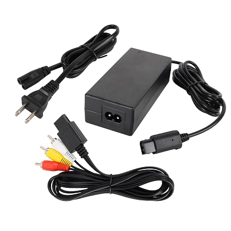 Power Cord for Gamecube, AC Power Supply and AV Cable Compatible with Nintendo Gamecube NGC System