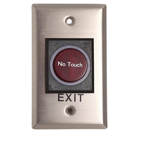 Contactless Non Touch Exit Switch,Infrared Sensor Exit Button Door Release Automatic Switch with LED Indication for Door Security Alarm Access Control System