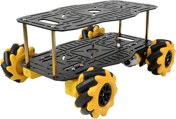 Mechanam Robot Chassis Kit: 360° All Directional Movable Wheels, Aluminum Alloy Frame, 60mm Omni Wheels, TT Motor, Educational DIY Robot Platform