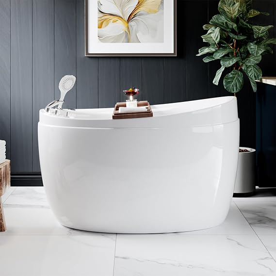 Empava Whirlpool Tub,59 in Freestanding Air Jetted Bathtub