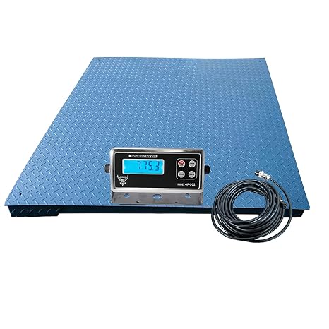 PEC Industrial Floor Scale,Accurate Digital Pallet Scales with Indicator for Warehouse or Shipping Weighing,24x24/2500 x 0.5lb...