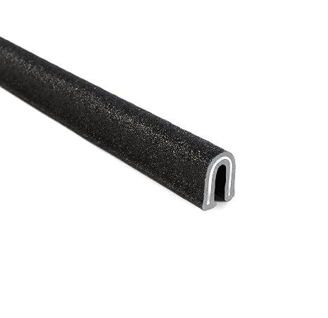 TRIM-LOK Rubber-Lok Edge Trim, Fits 1/8-Inch Edge, 9/16-Inch Leg Length, 100-Foot Length, Single Gripping Finger, Rubber-Like Finish, Flexible PVC Construction, Glass and Sheet Metal Edge Protector