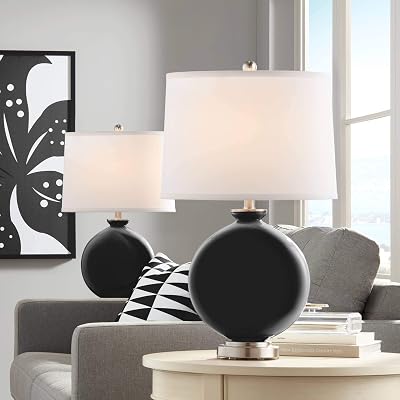 Color  Plus Carrie 26 12 Tricorn Black Table Lamps Set of 2
