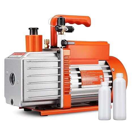 Vacuum Pump 5 CFM Vacuum Pump Air Conditioning Vacuum Pump 2 Stage Rotary Vane HVAC Superior Comfort and Portability
