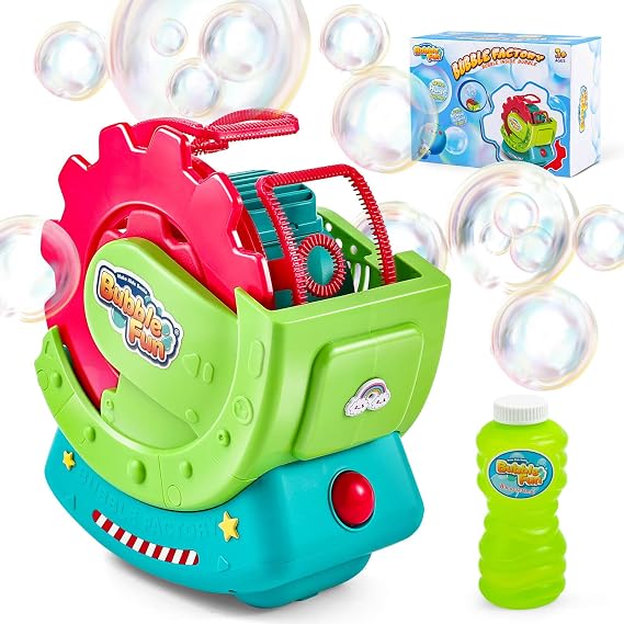 Bubble Machine for Kids,Bubble Blower with 8oz Bubble Solution - Extra Large Bubbles with Bubble-in-Bubble Effects,Bubble Maker Toys for Indoor Outdoor Birthday Party