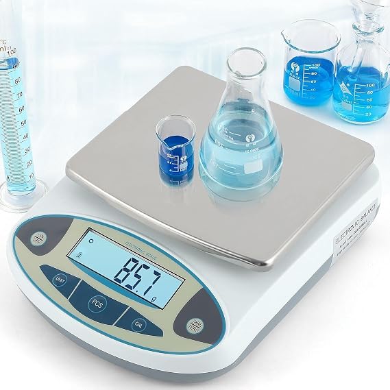 CGOLDENWALL Analytical Balance 5000g x 0.1g, Lab Scale with Stainless Pan