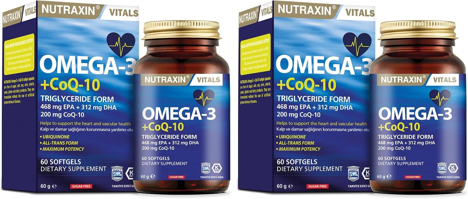 Nutraxin Omega 3  CoQ-10 60 Soft Jel 2 paketi