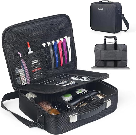Luxtude Large Barber Case, Barber Bags for Clippers and Supplies, Travel Hair Clipper and Trimmer Case, Barbers Accessories for Wahl 5Star/Hatteker/Oneisal/Andis Grooming Kits