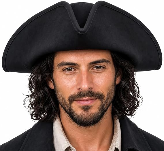 HOMELEX Pirate Tricorn Hat for Adults Halloween Costume