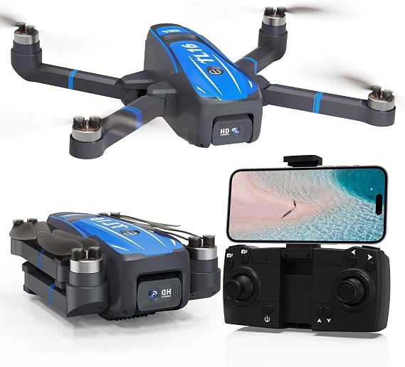 Toladrone TL16 Drones with Camera for Adults 4K, Brushless Motor Mini Drone with Camera for Beginners with Headless Mode 360 Flip Gravity Control, Foldable Quadcopter for Adults, Blue