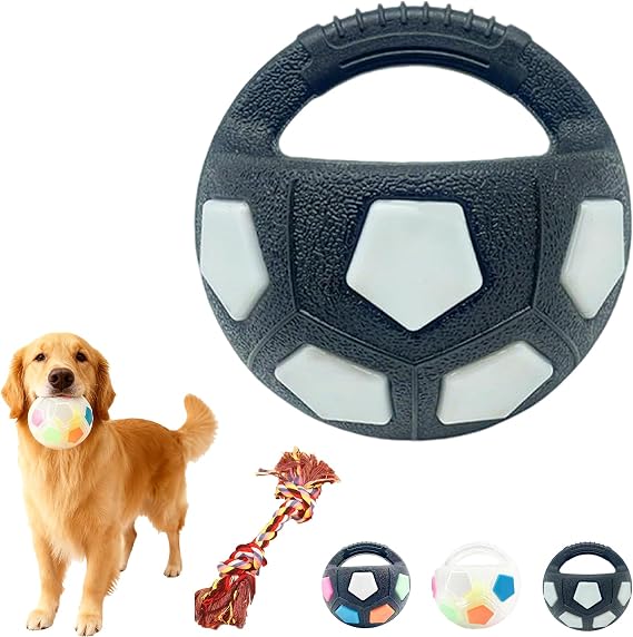 Dog Ball with Handle, Dog Soccer Ball with Handle, Toys for All Kinds of Dogs, for Water Play, Training (1PCS-C)