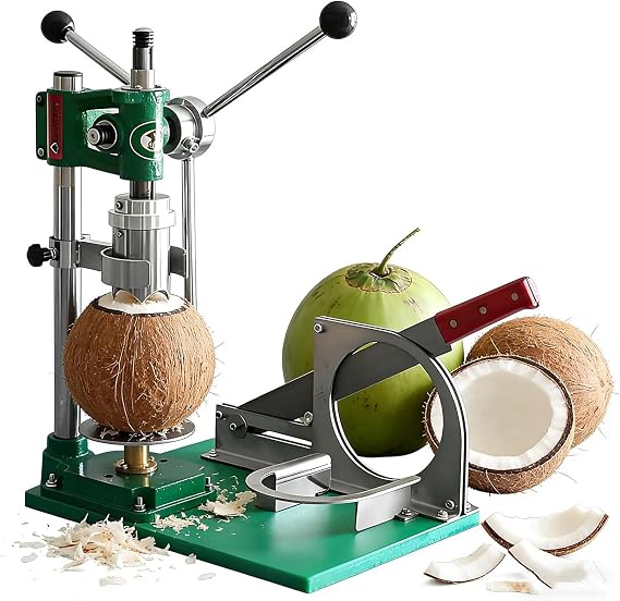 Manual Coconut Cutter And Opener Tool, Fresh Coconut Hole Maker, Coconut Opening And Peeling Machine, Stainless Steel, Efficient And Easy To Clean, For Processing Fresh Young Coconut ThreeHandles
