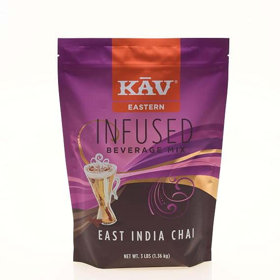 KAV EASTERN East India Chai Infused Beverage Mix | Authentic Indian Chai | Cafe-Style Chai for Hot or Iced Drinks | 3LBS