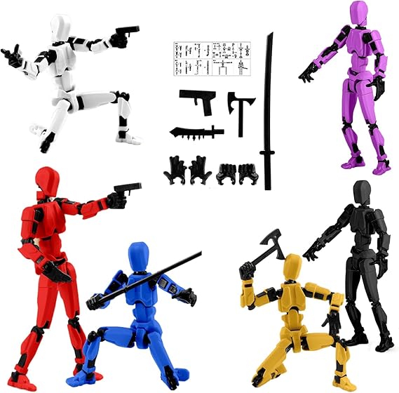 6sets t13 action figure,action figures, Strong and durable Multi Movable Joints Toys,3D Printed Multi-Jointed toy,It is an excellent toy for robot lovers and toys collectors.