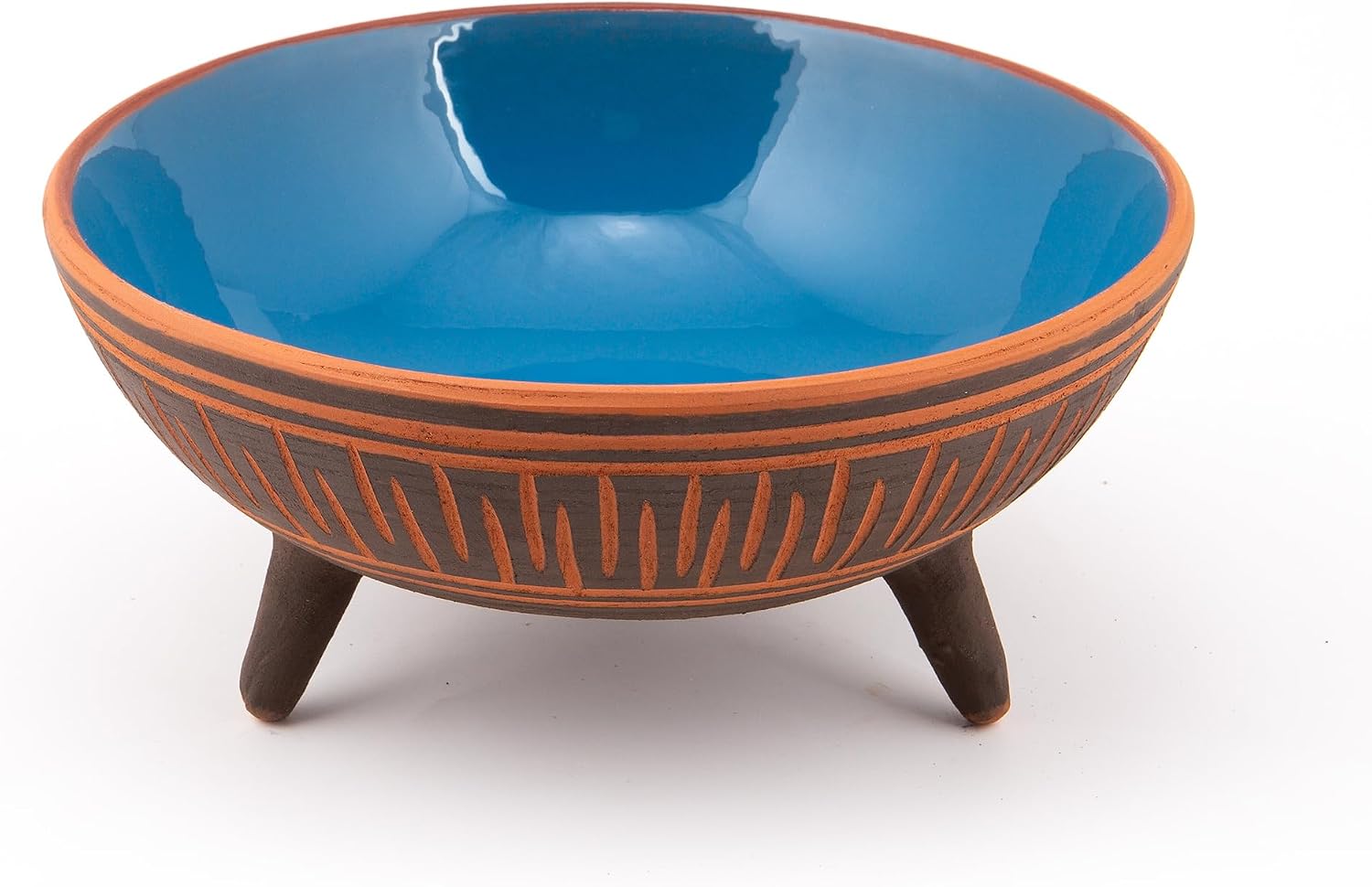 Decorative Presentation Bowl, Ceramic Leg Presentation Bowl, Serving Bowl, Serving Plate, Bowl, Plate (Blue, 20 Cm)