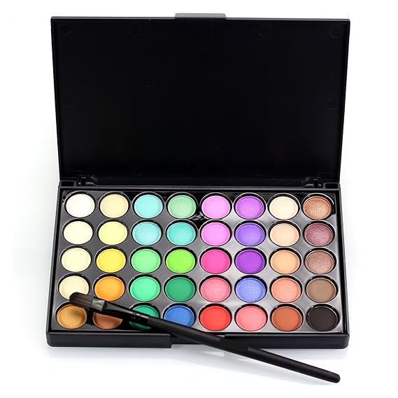 40-color eyeshadow pearlescent matte earth-tone eyeshadow palette with brush set(E40#2)