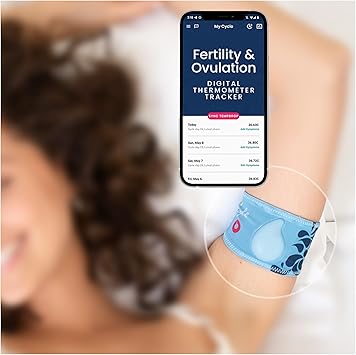TEMPDROP Fertility and Ovulation Tracker Wearable Basal Body Temperature BBT Monitoring Sensor and Fertility Charting App Includes Comfortable Armband L/XL - 12.5-18.5 Inches