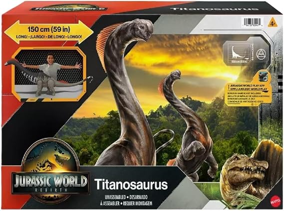 Jurassic Rebirth Super Colossal Titanosaurus Dinosaur, 53" Long Movie - Accurate Herbivore
