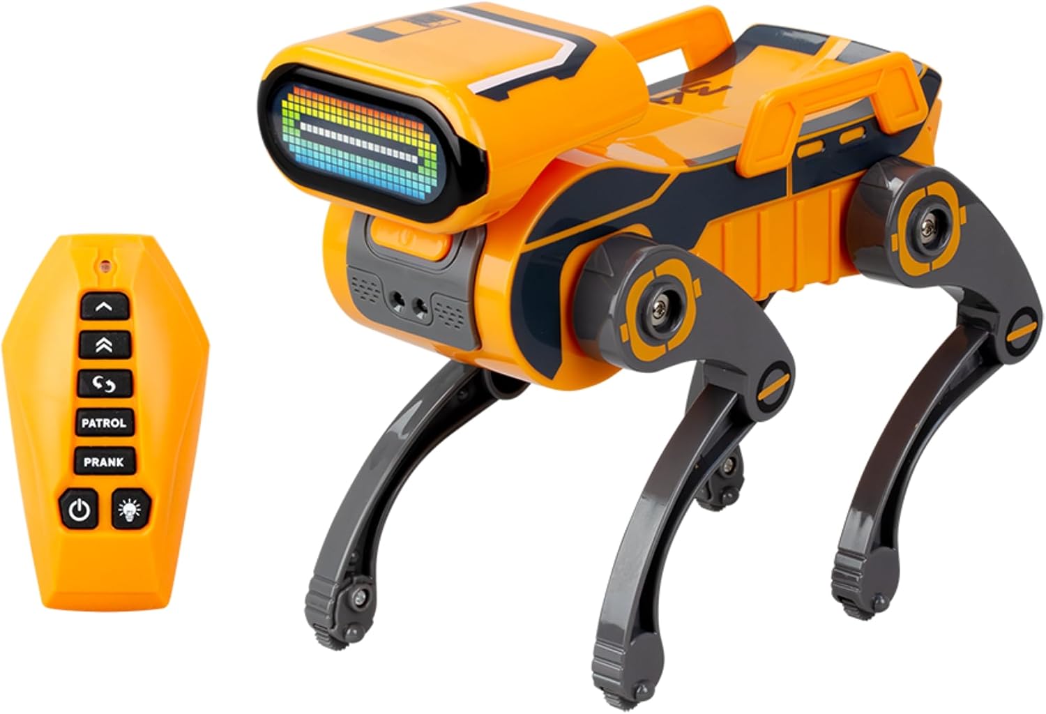 Courier Robot Toy, Item Carrying Feature, Obstacle Avoidance, Remote Control, Dynamic Led Light Screen, Joke Mode and Built-in Speaker, Carrier Robot Dog for Kids and Adults