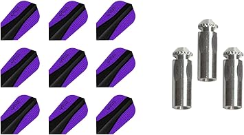 3 Sets of Harrows Retina Slim Dart Flights Plus 1 Set of 3 Aluminum Dart Flight Protectors