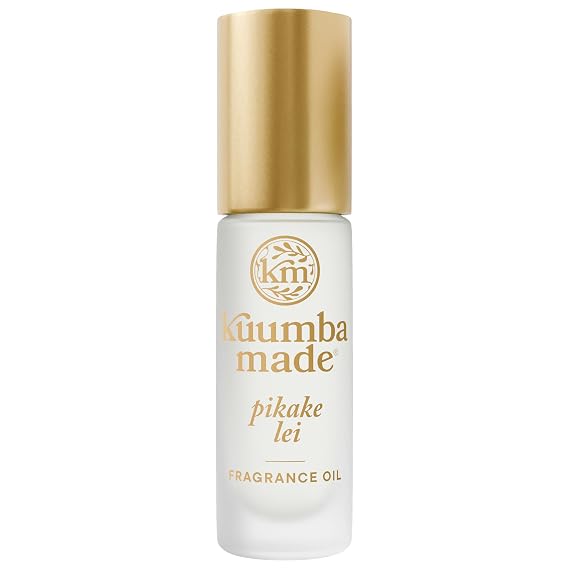 Kuumba Made Pikake Lei Fragrance Oil Roll-On, Alcohol-Free, 0.15 Fl Oz | Long-Lasting Scented Oil with Jasmine, Bergamot, Gardenia Notes, Botanical, Skin-Friendly Perfume Roller, Vegan, Cruelty-Free
