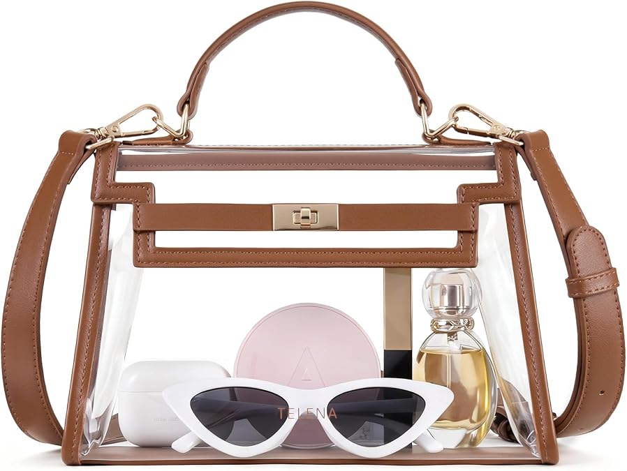 Telena Clear Bag for Stadium Events PVC Transparent Crossbody Purse