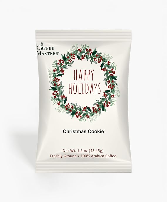 Coffee Masters Christmas Cookie Christmas Perfect Potfuls 1.5 oz Ground Coffee Packets (12 Pack)