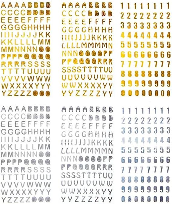 6Pcs Letter Stickers, Self Adhesive Alphabet Sticker for Scrapbook