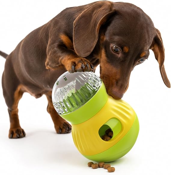 Interactive Dog Toys Adjustable Treat Dispensing Ball (Green)