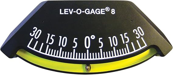 Sun Company Lev-o-gage 8 - Heel Angle Clinometer | High-Resolution Clinometer for Modern Boats | Mounts on Bulkhead