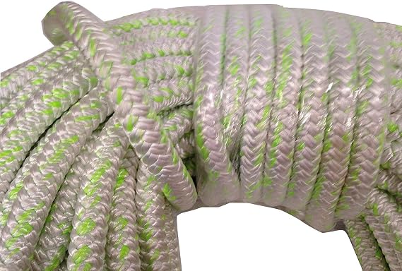 1" x 200' 12 Carrier, 24-Strand Arborist Bull Rope, White/Green