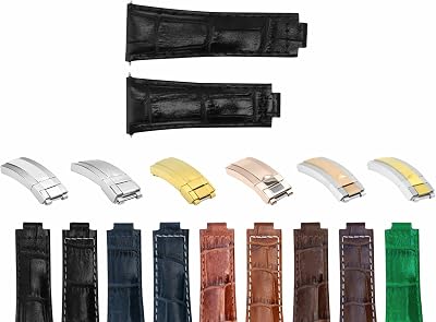 Ewatchparts 20MM LEATHER WATCH STRAP COMPATIBLE WITH ROLEX DAYTONA 16518 116520 116523 SHORT MEDIUM LONG