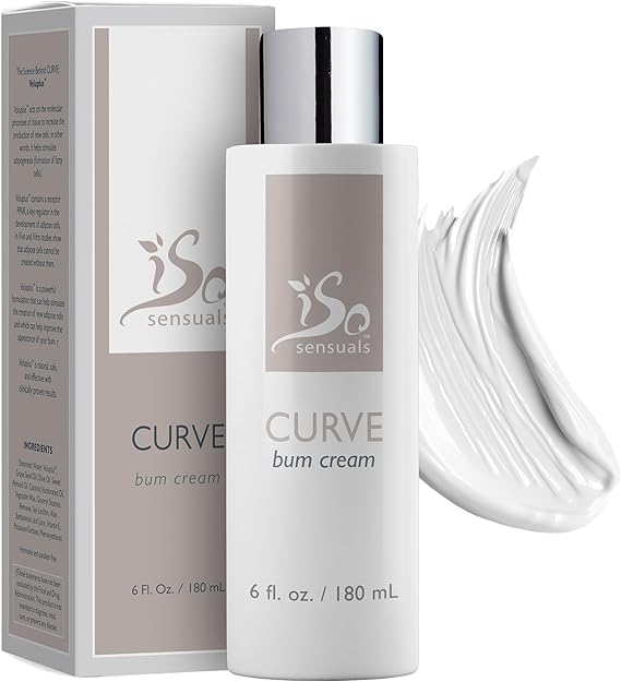 IsoSensuals CURVE Butt Enhancement Cream - for Women and Men, Natural Growth and Plumping Enhancer, Faster, Thicker, Bigger Results, 2 Month Supply