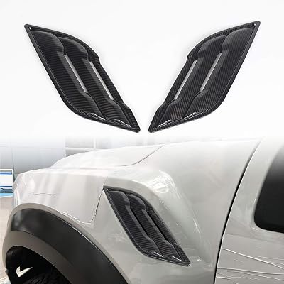 Carbon Fiber Grain Side Hood Outlet Vent trim for Ford F150 2015 2016 2017