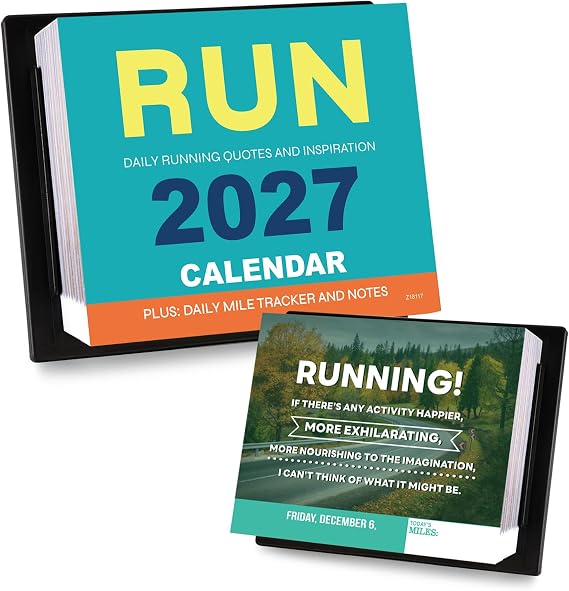 2027 Desk Calendar - Motivational Calendar 2027, 56, Running Gear